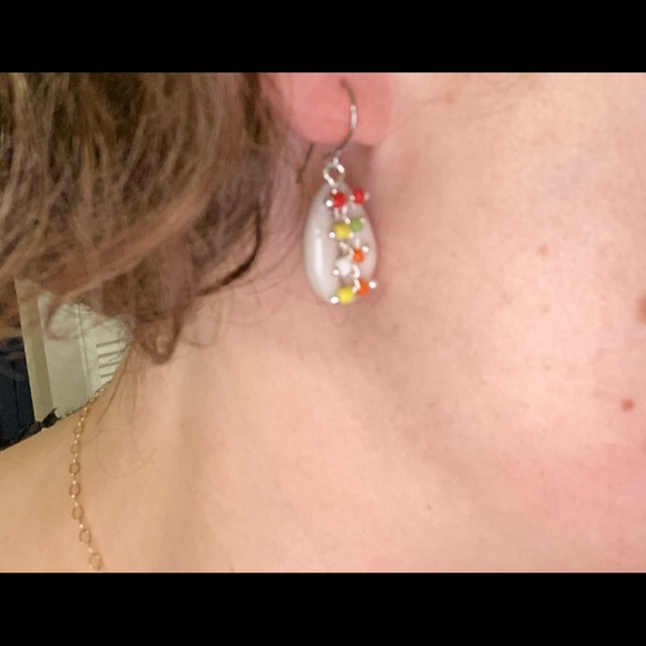 🐚 🐚 Handmade natural cowrie shell earrings - Picture 5 of 8